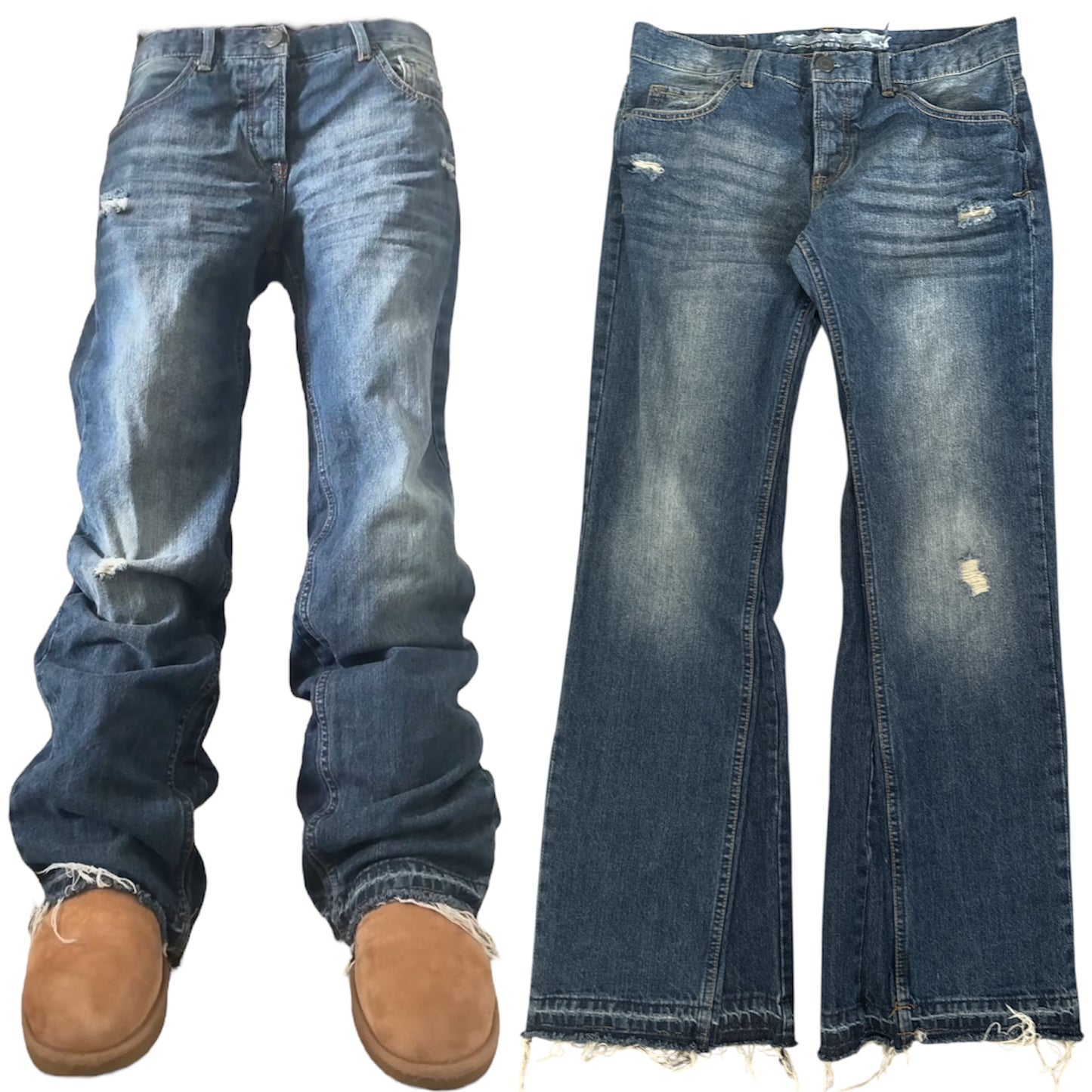 Baggy Distressed Flares (33x34)